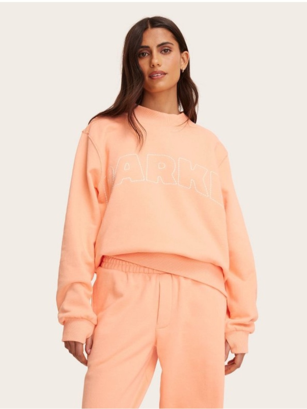 PARKE x Target Women's Mockneck Pullover Sweatshirt Peach Orange XXS/XS